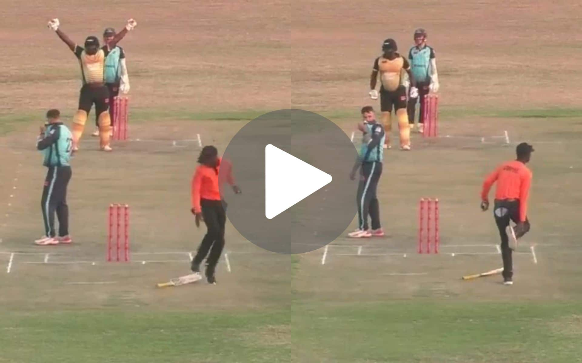 [Watch] ZIM Batter Hits Umpire With His Bat After Pulling Off An MS Dhoni Style Finish